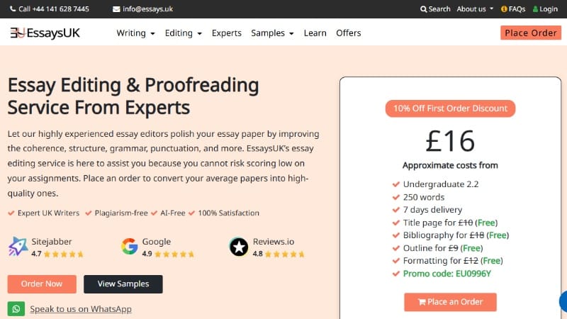 Essay Editing & Proofreading Service for Students